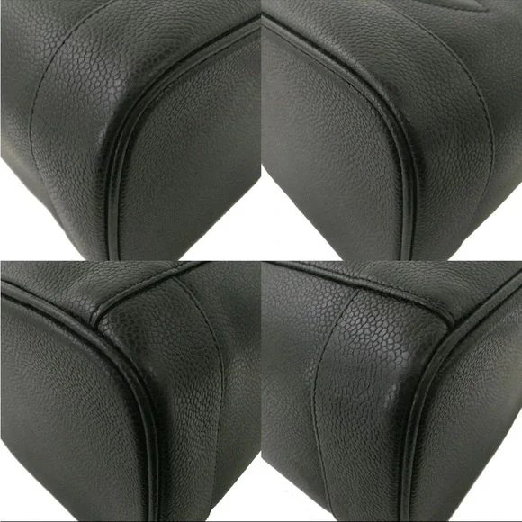 AUTH Black Chanel CC Leather Grained Calfskin Vanity Bag - Picture 7 of 14